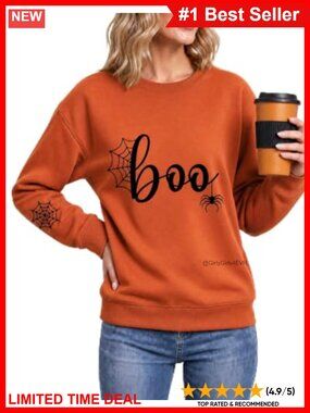 Spooky Season Halloween Graphic Crewneck Sweatshirt Pullover Fall